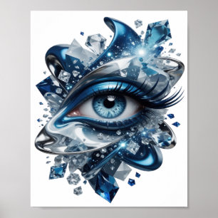 Statement Silber ABSTRACT ART Kunstprint Poster