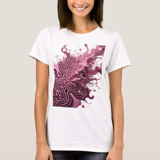 Statement Silber ABSTRACT ART Kunstprint T-Shirt (Vorderseite)