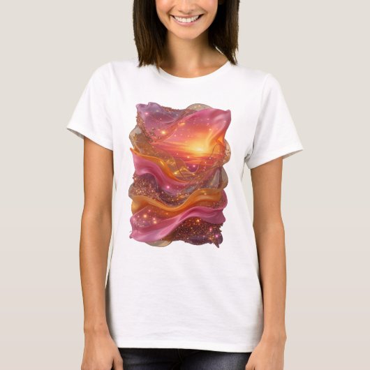 Statement Silber ABSTRACT ART Statement T-Shirt (Vorderseite)