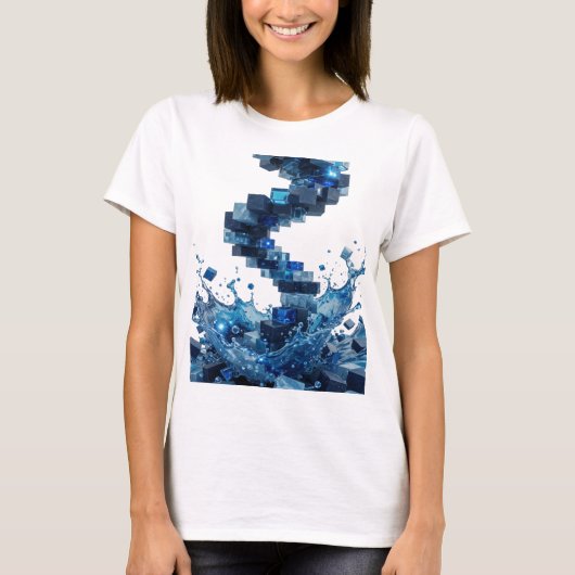 Statement Silber ABSTRACT ART Statement T-Shirt v3 (Vorderseite)