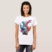 Statement Silber ABSTRACT ART Statement T-Shirt v4 (Vorne ganz)