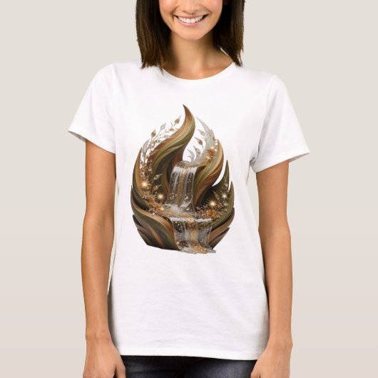Statement Silber ABSTRACTE KUNST Mode Druck T-Shirt (Vorderseite)