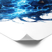 Statement Silber BLAUE FLAMMENKUGEL Kühnes Design Poster (Ecke)