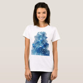 Statement Silber BLUE ICE WAVE 3D Text Kunst T-Shirt (Vorne ganz)