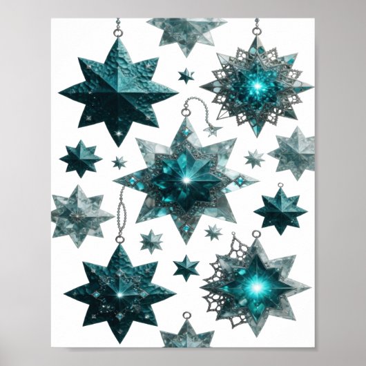 Statement Silber BLUE STAR ORNAMENTE Poster (Vorne)