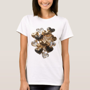 Statement Silber HERZEN AUS GOLD UND GLAS T-Shirt