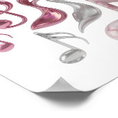 Statement Silber MUSIC IN EVERY NOTE 3D Text Kunst Poster (Ecke)