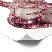 Statement Silber PINK GLITTER Gitarre Design Poster (Ecke)