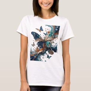Statement Silber SCHMETTERLING MAGIE Tragbare Kuns T-Shirt