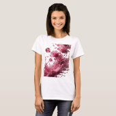 Statement Silber WATERFALLING ROSES Grafik T-Shirt (Vorne ganz)