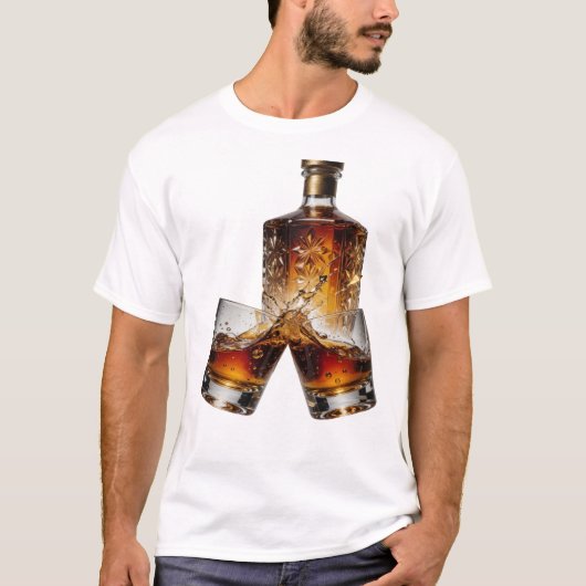 Statement Silber WHISKY Wearable Art T-Shirt (Vorderseite)