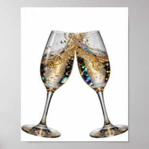 Statement Silver PROST AUF GUTE GESUNDHEIT Slogan  Poster