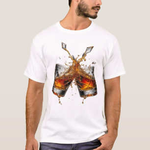 Statement Silver WHISKY SPLASH Slogan T-Shirt