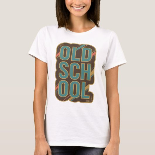 Statement Türkis OLD SCHOOL Kundendesign T-Shirt (Vorderseite)
