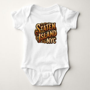 Staten Island Fähre New York City Nautilus-Illustr Baby Strampler