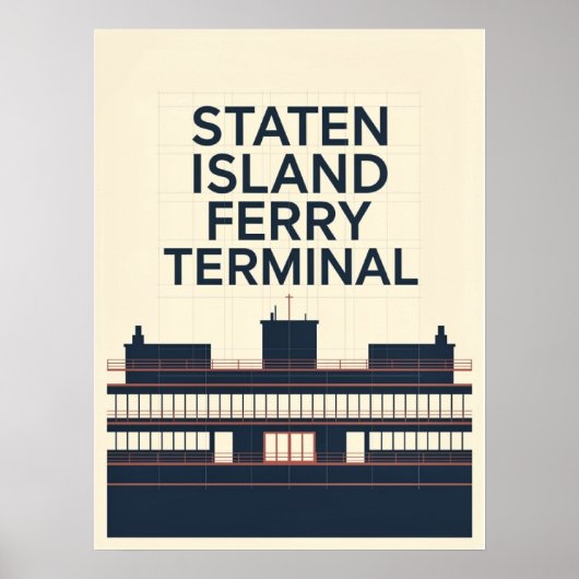 Staten Island Fährterminal Poster (Vorne)