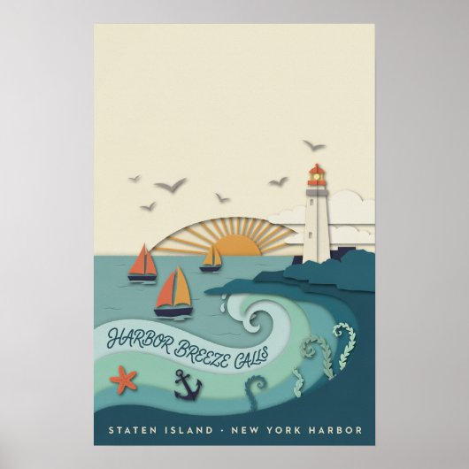 Staten Island-Küstenreiseplakat Poster (Vorne)