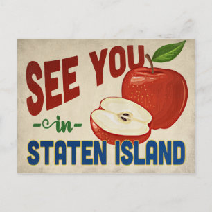 Staten Island New York Apple - Vintage Travel Postkarte