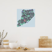 Staten Island, New York Map Art Poster (Küche)