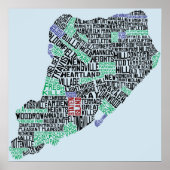 Staten Island, New York Map Art Poster (Vorne)