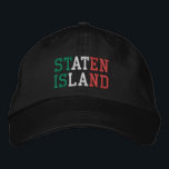 STATEN ISLAND NY Italian Colors Green White Bestickte Baseballkappe<br><div class="desc">STATEN ISLAND New York Italienische Farben Grün Weiß Rot bestickt auf schwarzen Baumwollhut. Außerdem ist die Möglichkeit verfügbar,  die gewünschte Farbe auf der Hauptseite auszuwählen.</div>