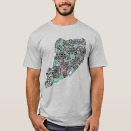 Staten Island NY Typografy Map Tee Shirt
