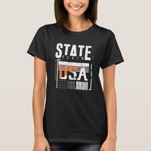 Staten Island Retro New York T-Shirt (Vorderseite)
