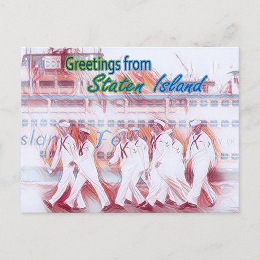 Staten Island Sailor Feiertagspostkarte (Vorderseite)