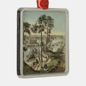 Staten Island und die Engen vom Fort Hamilton Ornament Aus Metall (Rechts)