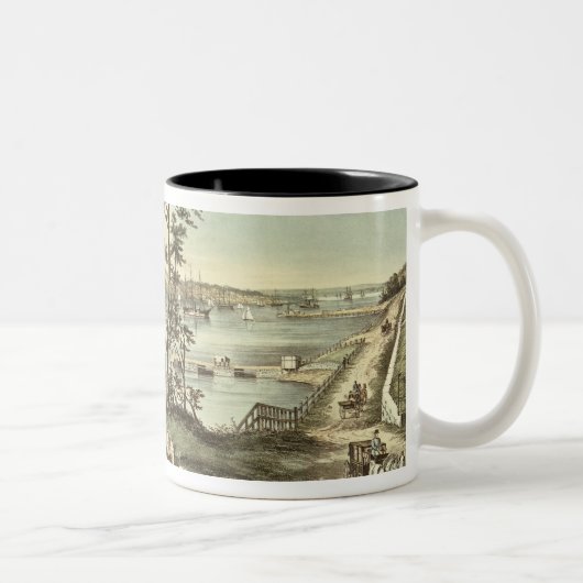 Staten Island und die Engen vom Fort Hamilton Zweifarbige Tasse (Rechts)