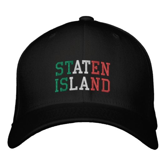 STATEN ISLAND (vorne) NYC (hinten) Grün Weiß Bestickte Baseballkappe (Vorderseite)