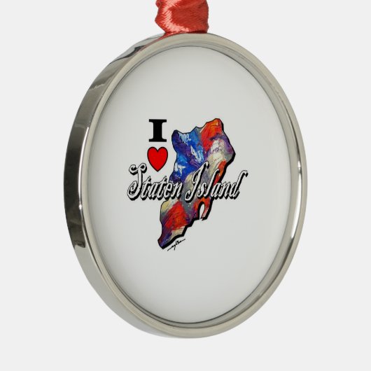 Staten Island-Weihnachtsverzierung Ornament Aus Metall (Rechts)