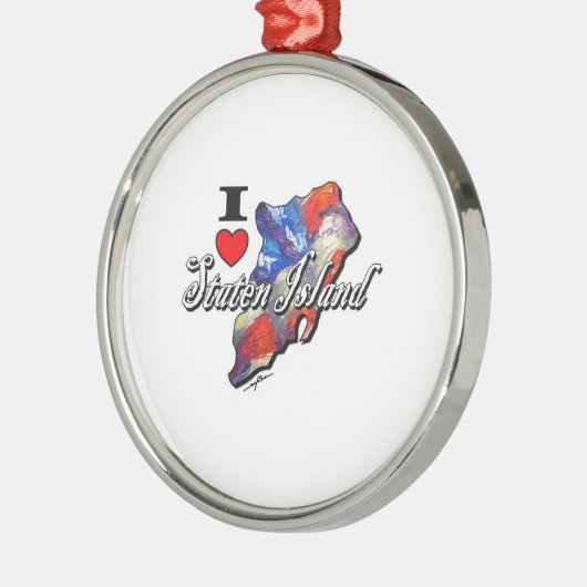 Staten Island-Weihnachtsverzierung Ornament Aus Metall (Links)