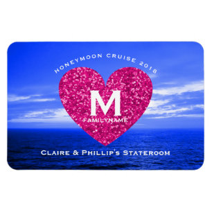 Stateroom Domarker Honeymoon Cruise Pink Heart Magnet