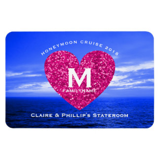 Stateroom Domarker Honeymoon Cruise Pink Heart Magnet