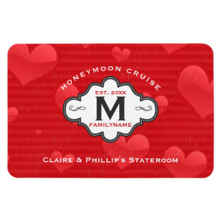 Stateroom Door Marker Honeymoon Cruise Red Hearts Magnet