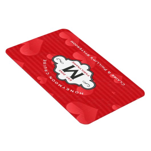 Stateroom Door Marker Honeymoon Cruise Red Hearts Magnet (Rechte Seite)