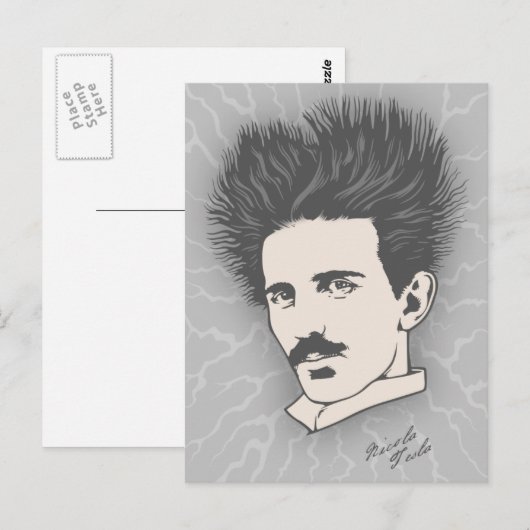 Static Tesla Postkarte (Vorne/Hinten)