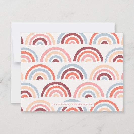 Statierte Rainbows Kids Stationery Card - Maroon Save The Date (Rückseite)