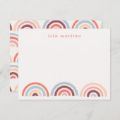 Statierte Rainbows Kids Stationery Card - Maroon Save The Date (Vorne/Hinten)