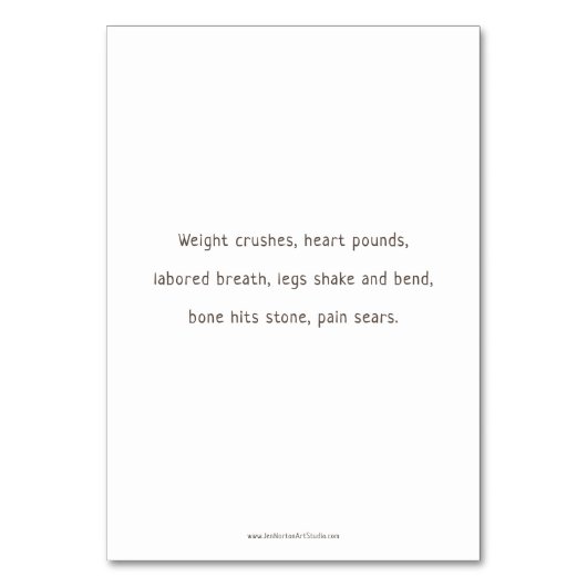 Station 3, Jesus fällt #1 Tischnummer (Rückseite)