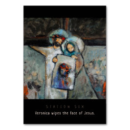 Station 6, Veronica wischt Gesicht, Gebetskarte Tischnummer