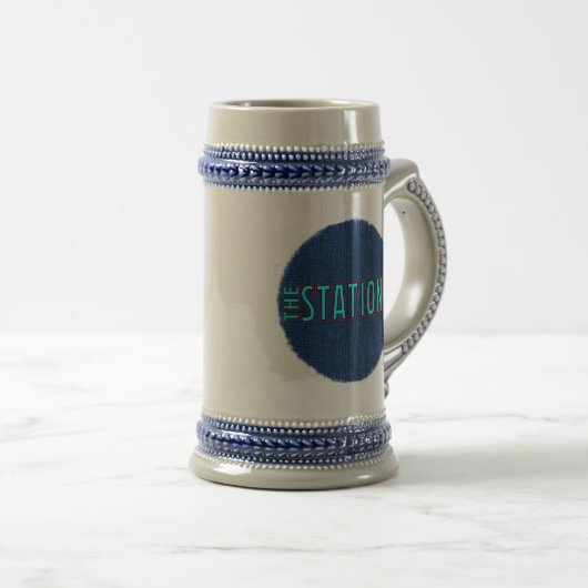 Station Blue RT Stein Bierglas (VorderseiteRechts)