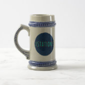 Station Blue RT Stein Bierglas (Links)