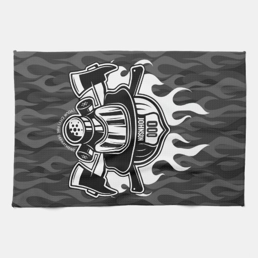 Station der Abteilung Feuerwehr Geschirrtuch (Horizontal)