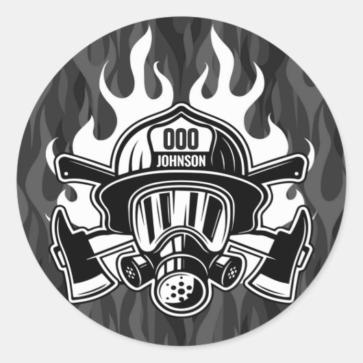 Station der Abteilung Feuerwehr Runder Aufkleber (Vorderseite)