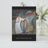 Station Five, Simon Cyrene hilft, Prayer Card (Stehend Vorderseite)