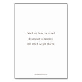 Station Five, Simon Cyrene hilft, Prayer Card Tischnummer (Rückseite)