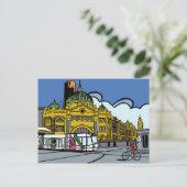 Station Flinders Street Postkarte (Stehend Vorderseite)