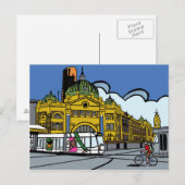 Station Flinders Street Postkarte (Vorne/Hinten)